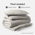 Bare Home Sandwashed Bedding Duvet Cover - Queen Size - Premium 1800 Ultra-Soft Brushed Microfiber - Easy Care (Queen, Sandwashed Fog)