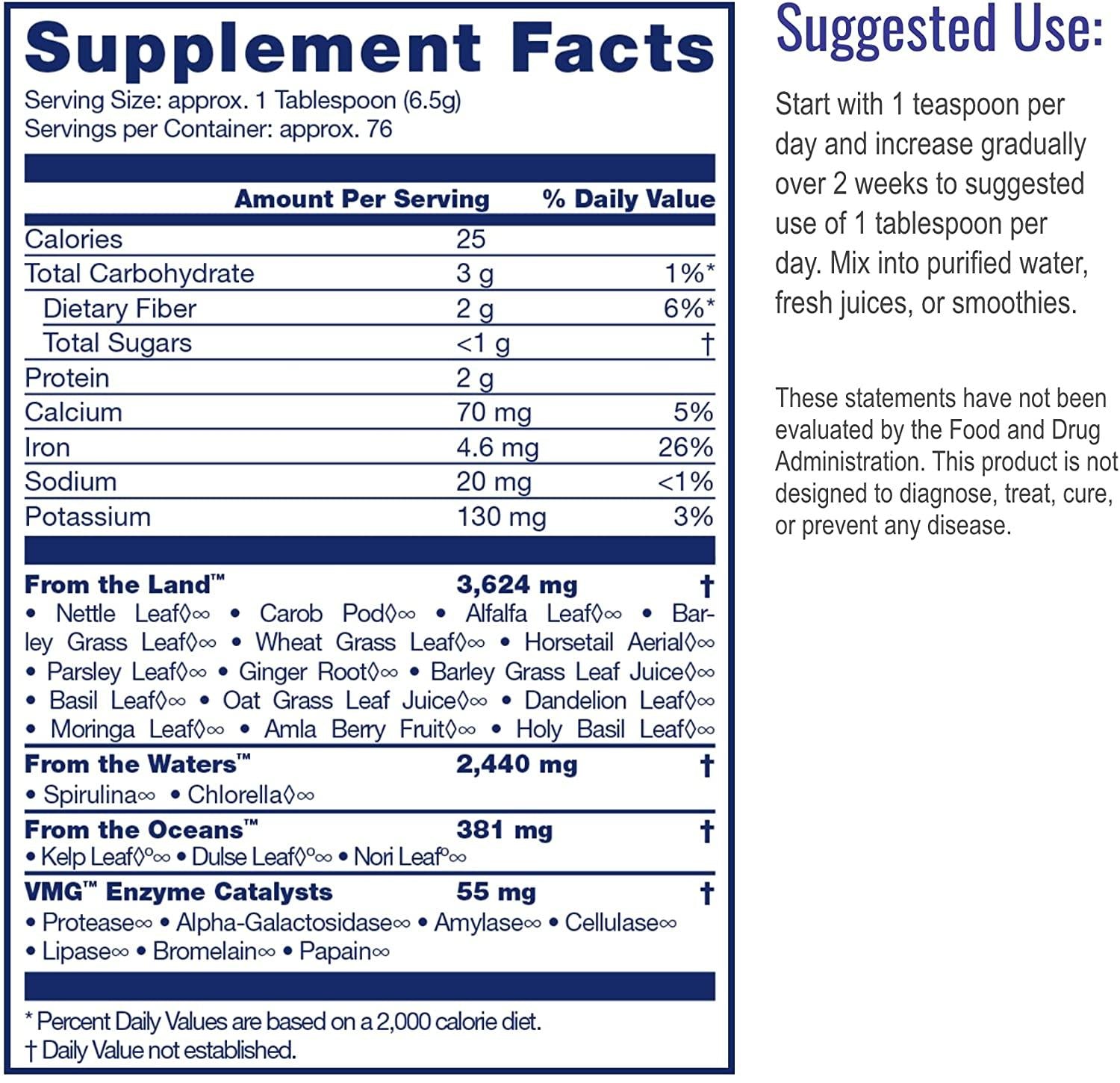HealthForce SuperFoods Vitamineral Green - 500 Grams - Pack of 3 - All-Natural Green Superfood Complex with Vitamins, Minerals, Amino Acids & Protein - Organic, Vegan, Gluten Free - 150 Total Servings