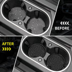 Car Cup Coaster [4 Pack] ME.FAN Silicone Car Coasters/Cup Mats - 2.75In Universal Non-Slip Recessed Car Interior Accessories - Car Cup Holder Insert Coasters Black