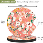 Nipichsha Car Cup Holder Coasters, Car Coasters for Cup Holders, 2 Pack Universal Anti Slip Insert Coasters, Rubber Car Cup Mat with A Finger Notch, Cute Car Interior Accessories for Women (Rosemary)