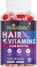 BAVI Biotin Hair Vitamins Gummies for Healthy Hairs, Glowing Skin and Shiny Nails | for Men and Women - 30 Vegetarian Gummies