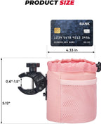 kemimoto Motorcycle Cup Holder, Oxford Fabric Motorcycle Drink Holder with 0.6"-1.75" Alligator Clamp, Universal Water Bottle Holder for Motorcycle, ATV, Scooter, Boat, Kayak, Bike, Walker, Pink