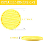 SINGARO Car Cup Coaster, 4PCS Universal Non-Slip Cup Holders Embedded in Ornaments Coaster, Car Interior Accessories, Yellow