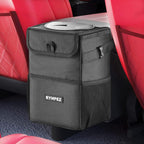 Ryhpez Car Trash Can with Lid - Car Trash Bag Hanging with Storage Pockets Collapsible and Portable Car Garbage Bin