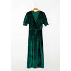 vintage elegant slim waist long dress