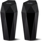 JUSTTOP Car Trash Can with Lid, Diamond  Small Automatic Portable Trash Can, Easy to Clean, Used in Car Home Office Interior Accessories, 2PCS (Black)