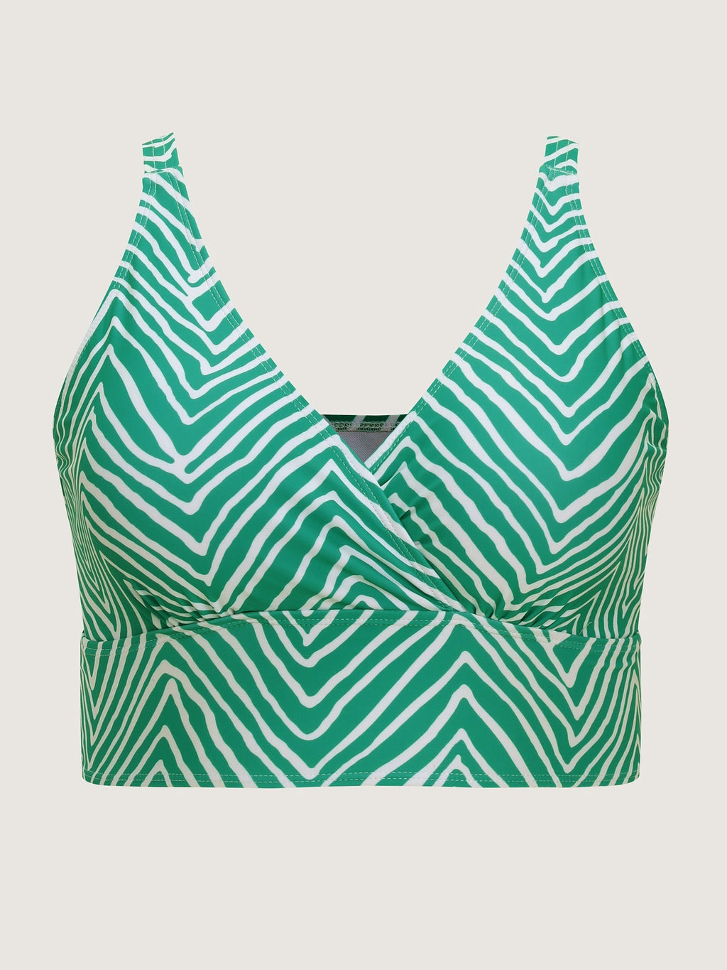 Geometric Print Color Contrast Swim Top