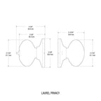 Laurel Venetian Bronze Privacy Bed/Bath Door Knob