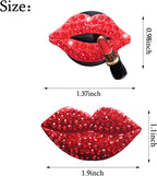 ZOSTLAND Rhinestone Car Decorative Clip,Car Air Fresheners, Lipstick Car Vent Clip,Personalized Automotive Interior Decoration Accessories,Car Decor Gift for women,Girl (2pcs Red Lip)