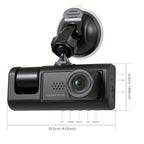 1080P Car Dash Cam 2 Camera Cycle Recording Video Recorder, Front And Inside View Camera, ParMonitor, Reverse Camera, Infrared Night Vision