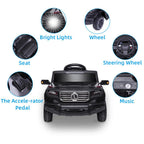 Electric Cars for Boys Girls Christmas Gifts, 6V Power Wheels for Kids Toddler 2-5, Battery-Powered Ride On Truck Car RC Toy, Safe Ride On Toys for Christmas Gifts, 3 Speeds, LED Lights, Black, Q6862