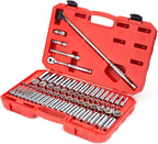 TEKTON 3/8 Inch Drive 6-Point Socket &amp; Ratchet Set, 74-Piece (1/4-1 in., 6-24 mm) | SKT15311