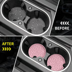 Car Cup Coaster [4 Pack] ME.FAN Silicone Car Coasters/Cup Mats - 2.75In Universal Non-Slip Recessed Car Interior Accessories - Car Cup Holder Insert Coasters Dusty Rose