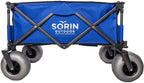 Sorin Outdoor Heavy Duty Collapsible Foldable Beach Cart with Balloon Wheels for Sand Garden Wagon Camping Beach Wagon with Balloon Tires Cart for Beach with Big Wheels Inflatable Tires