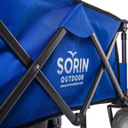 Sorin Outdoor Heavy Duty Collapsible Foldable Beach Cart with Balloon Wheels for Sand Garden Wagon Camping Beach Wagon with Balloon Tires Cart for Beach with Big Wheels Inflatable Tires