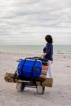 My Beach Cart Heavy Duty Folding Beach Cart with Big Wheels and Balloon Tires to Glide Over Sand