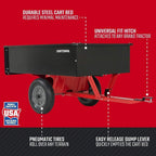 Craftsman CMXGZBF7124355, 750-Pound, 12-cu ft Steel Tow Dump Cart, Black