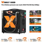 SMACO PCP Air Compressor 4500Psi/30Mpa High Pressure Air Compressor Paintball Scuba Tank Compressor HPA Pump Fill Station Auto-Stop,Oil-Free Powered by 12V DC or 110V AC with Water/Oil Separator