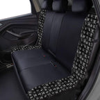 Flying Banner car seat Covers Fashion Faux Leather Gray Skull Full Set Rear Bench Split Easy installations car Truck SUV