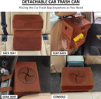 Vankor Car Trash Can for Car Cute, Car Trash Bag Bin Hanging Waterproof Automotive Car Garbage Cans Leak Proof Vehicle Trash Can Brown