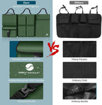 Car Trunk Organizer with Cooler, Hanging Car Organizers and Storage with Large Pockets, Zippers Detachable Seat Back Organizers Storage, Waterproof Car Storage Trunk Organizer for Jeeps, SUVs, Olive