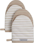 KitchenAid Albany Mini Cotton Oven Mitts with Silicone Grip, 5.5"x8", Milkshake 2 Count