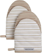 KitchenAid Albany Mini Cotton Oven Mitts with Silicone Grip, 5.5"x8", Milkshake 2 Count
