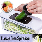 Fullstar 6-in-1 Mandoline Slicer For Kitchen, Cheese Grater, Vegetable Spiralizer and Veggie Slicer for Cooking & Meal Prep (Kitchen Gadgets Organizer & Safety Glove Included)