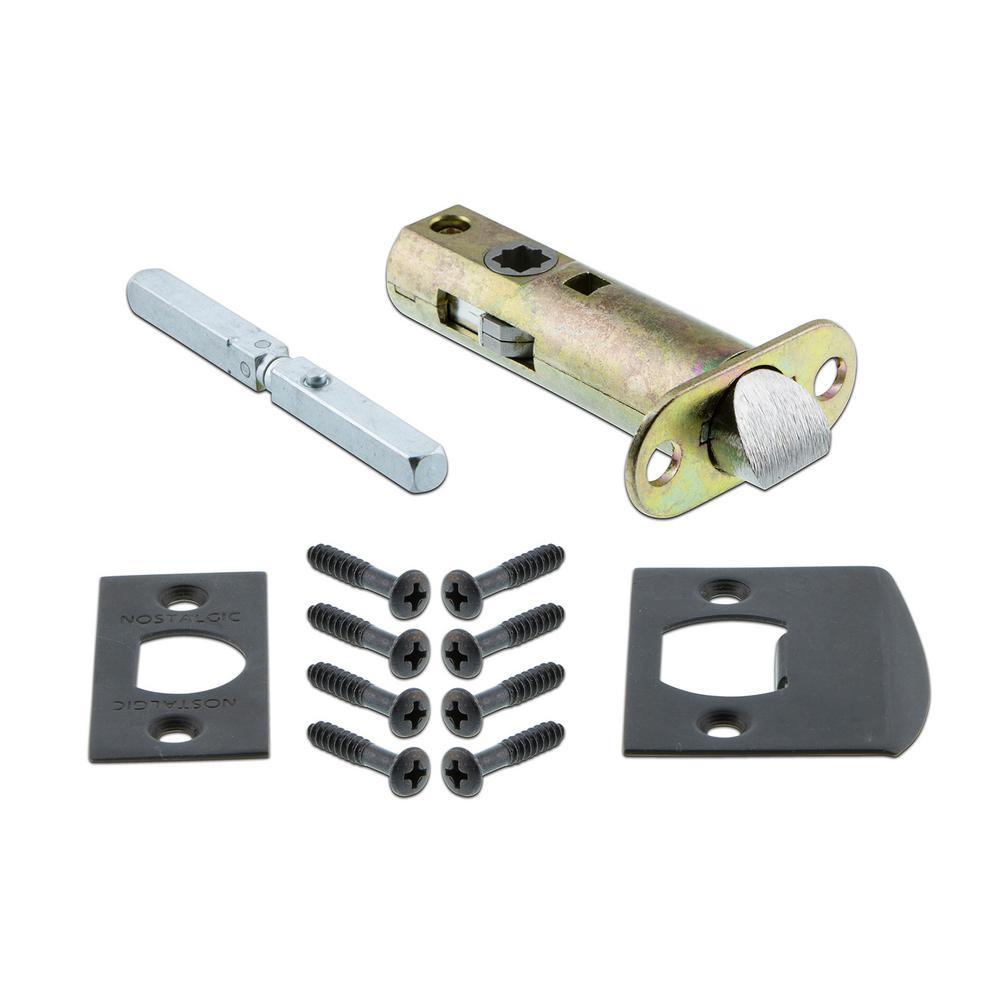 York Plate 2-3/8 in. Backset Oil-Rubbed Bronze PassaHall/Closet White Porcelain Door Knob