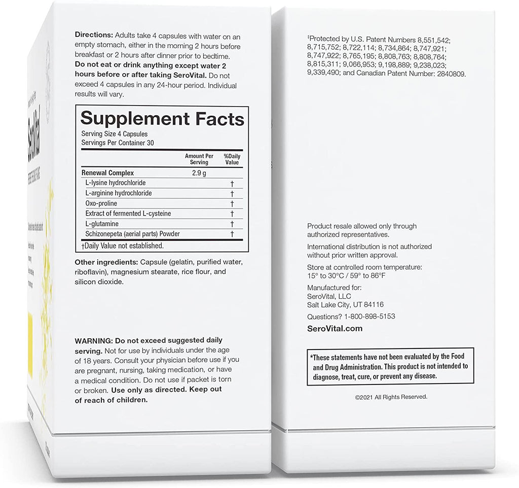 SeroVital Renewal Complex 120 Count - SeroVital for Women - Renewal Supplements for Women - Female Critical Peptide Support - Revitalizer for Women, Pack of 3