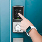 Model-S Satin Nickel Single-Cylinder Smart Deadbolt Lock with Keypad, Bluetooth and Discrete PIN Code Input