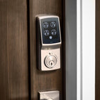 Model-S Satin Nickel Single-Cylinder Smart Deadbolt Lock with Keypad, Bluetooth and Discrete PIN Code Input