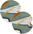 Nipichsha Car Cup Holder Coasters, Car Coasters for Cup Holders, 2 Pack Anti Slip Insert Coaster, Rubber Car Cup Mat with A Finger Notch, Cute Car Interior Accessories for Women Men(Abstract Line Art)