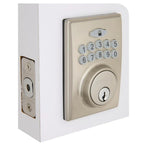 Square Satin Nickel Electronic Single Cylinder Keypad Deadbolt