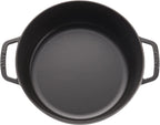 Staub Cast Iron 6-qt Cochon Shallow Wide Round Cocotte - Matte Black, Made in France