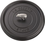 Staub Cast Iron 6-qt Cochon Shallow Wide Round Cocotte - Matte Black, Made in France