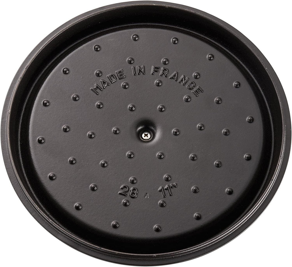 Staub Cast Iron 6-qt Cochon Shallow Wide Round Cocotte - Matte Black, Made in France