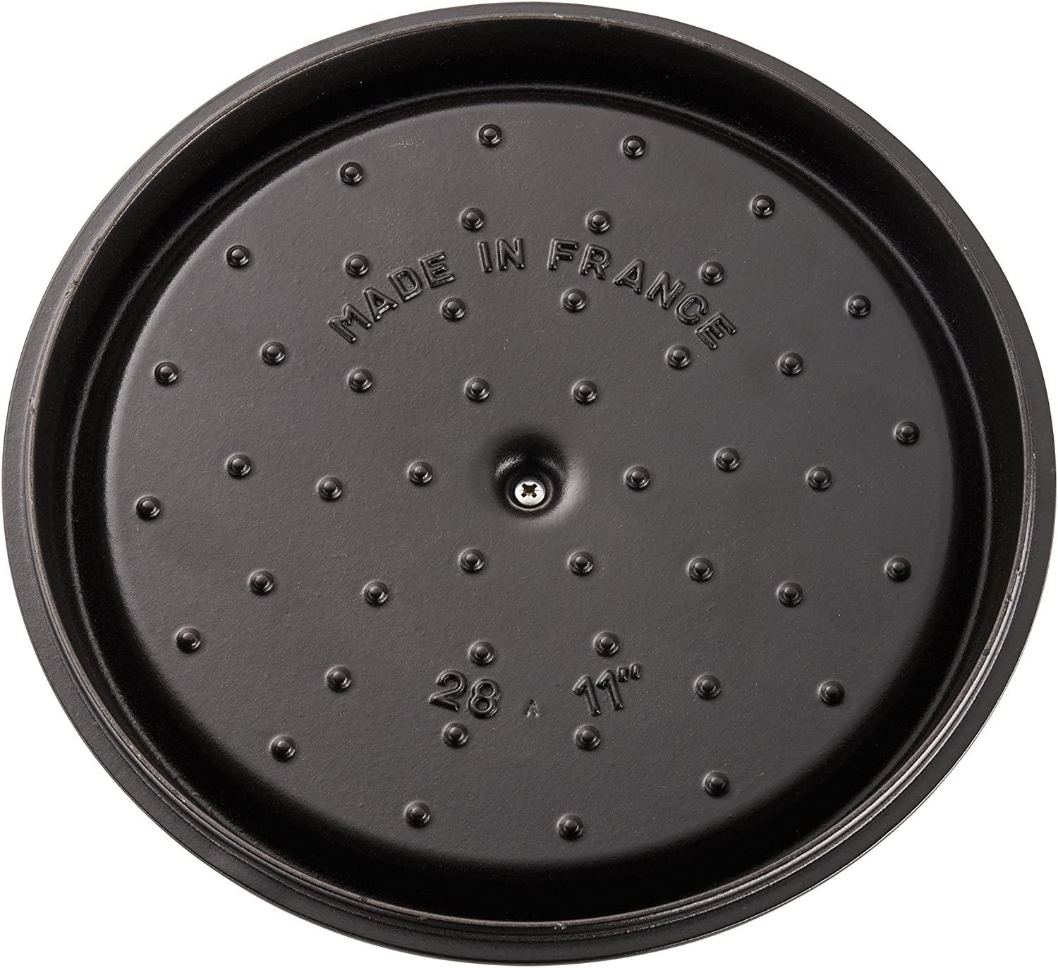 Staub Cast Iron 6-qt Cochon Shallow Wide Round Cocotte - Matte Black, Made in France