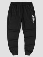 mens letter brush stroke print crew neck street two pieces outfits