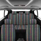 Pariitadin Baja Saddle Blanket Car Seat Covers Full Set with Seat Belt Pads, Washable Breathable Striped Woven Cloth Seat Covers for Cars Interior, Universal Fit Most Cars, Airbag Compatible, Red/Blue