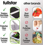 fullstar 6-in-1 mandoline slicer for kitchen, cheese grater, vegetable spiralizer and veggie slicer for cooking & meal prep (kitchen gadgets organizer & safety glove included)
