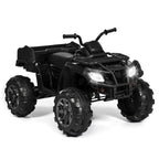 12V Kids Powered ATV Quad 4-Wheel Ride On Car w/ 2 Speeds, Spring Suspension, MP3, Stora- Black