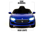 12V Maserati Ghibli Ride on electric power car For Kids Remote Control MP3 LED lights Opening doors - Blue