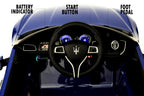 12V Maserati Ghibli Ride on electric power car For Kids Remote Control MP3 LED lights Opening doors - Blue