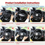 Bling Soft Faux Leather Car Steering Wheel Cover Non-Slip Heat And Cold Protector