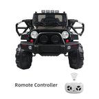Zimtown 12V Kids Ride On Car Truck Electric Car RC Toy w/ Remote Control, 3 Speeds, Spring Suspension, LED Light - Black