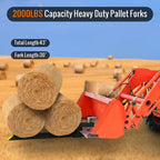 Sulythw Clamp On Pallet Forks, 43” Total Length 2000lbs Heavy Duty Tractor Forks for Loader Bucket or Skid Steer Kubota Tractor