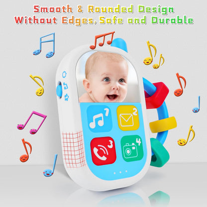 Baby Sensory Toys - 3PCS Baby Rattle Teething Toys Kits with Music, Infant Newborn Montessori Toys for Boys Girls 0-18 Months, Toddler Travel Toys Christmas