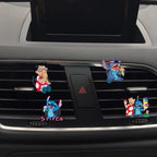 ZOSTLAND Cute Cartoon Car Air Vent Clip Decoration,Car Air Fresheners, Funny Car Vent Clip,Personalized Automotive Interior Decoration Accessories,Car Decor Gift for women,men (4pcs Stitch Ice Cream)