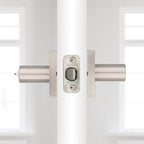 Halifax Square Satin Nickel Keyed Entry Door Lever Featuring SmartKey Security